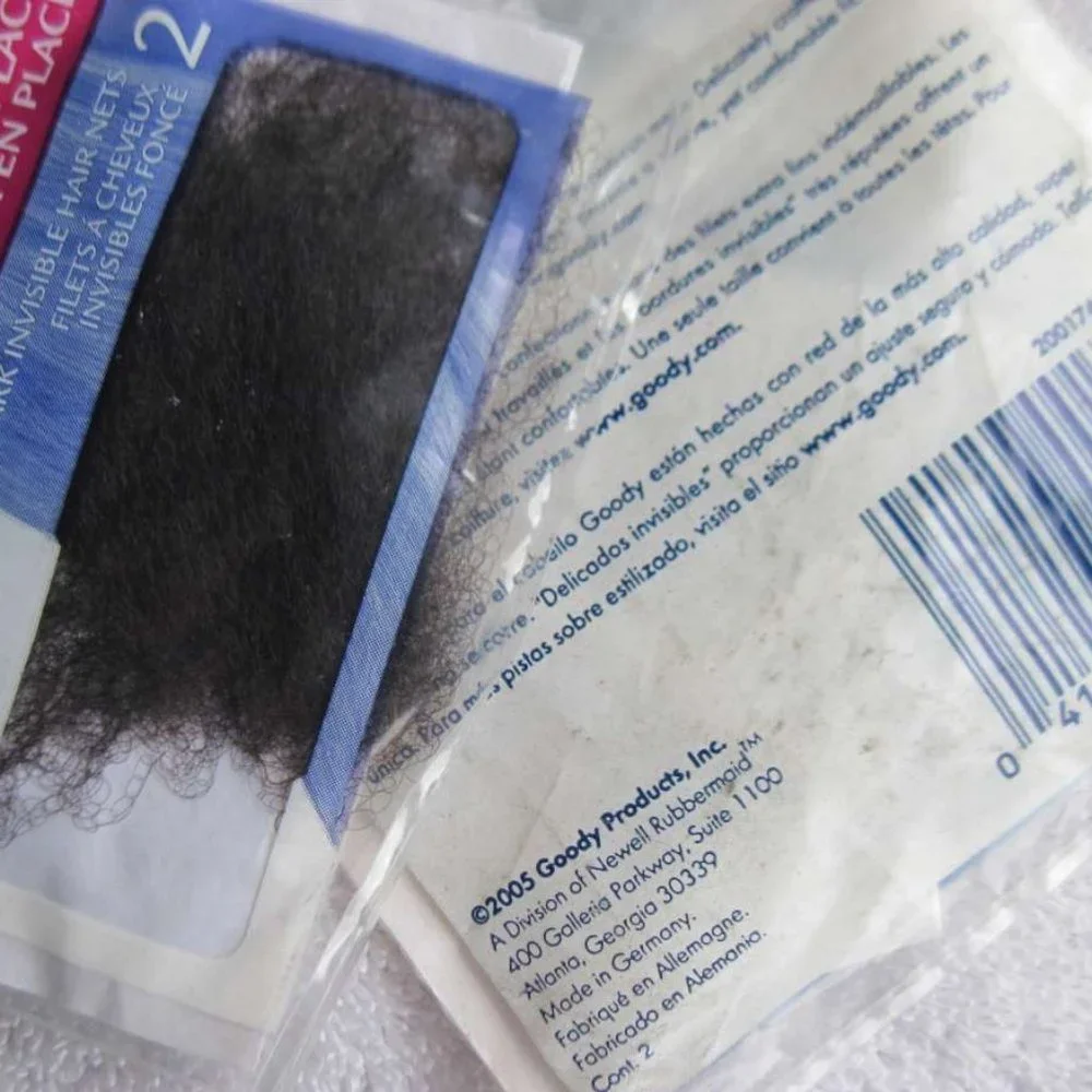 2 Goody Invisible Mesh Hair Nets Elastic Borders Edges Comfortable Hold Protect